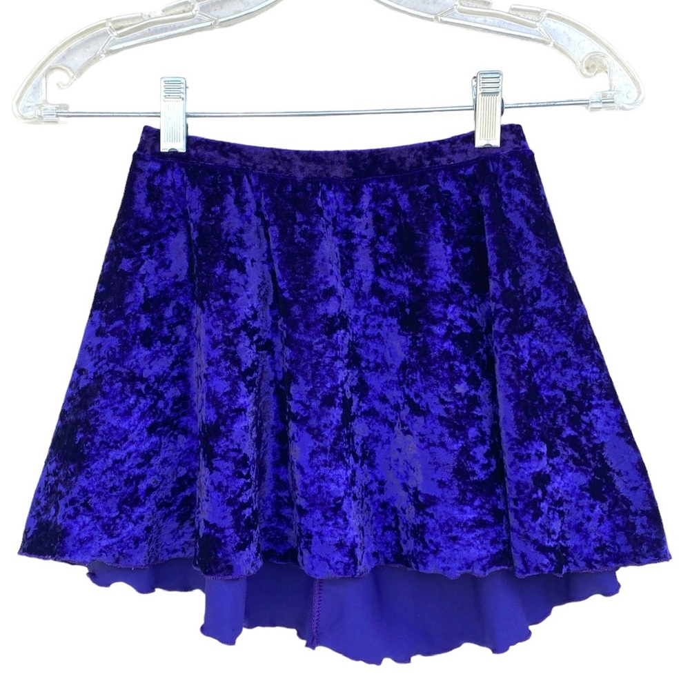 CAPEZIO girls dance skirt crushed velvet purple big girl skater ballet jazz tap